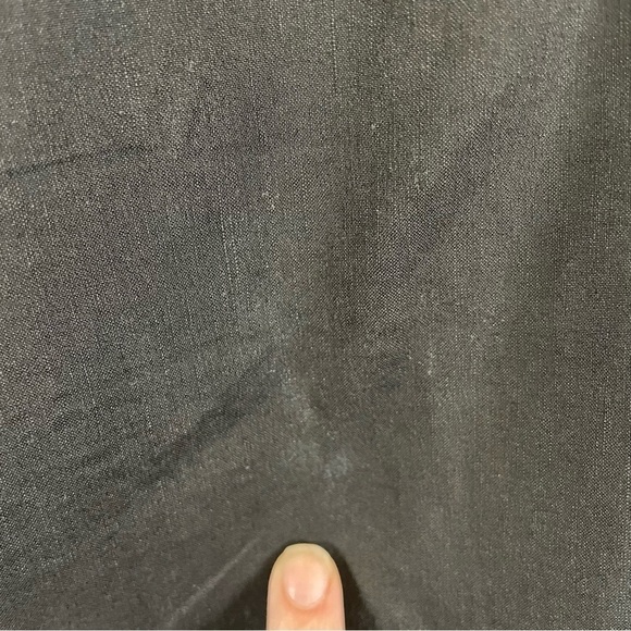 Theory Tralpin Drawstring Pants Black Crunch Wash Linen Blend Size 4 - Picture 12 of 12